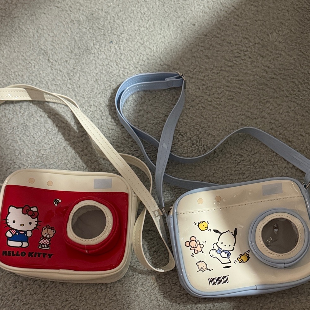 Sanrio Hello Kitty and Pochacco Camera Bags - Red and Blue
